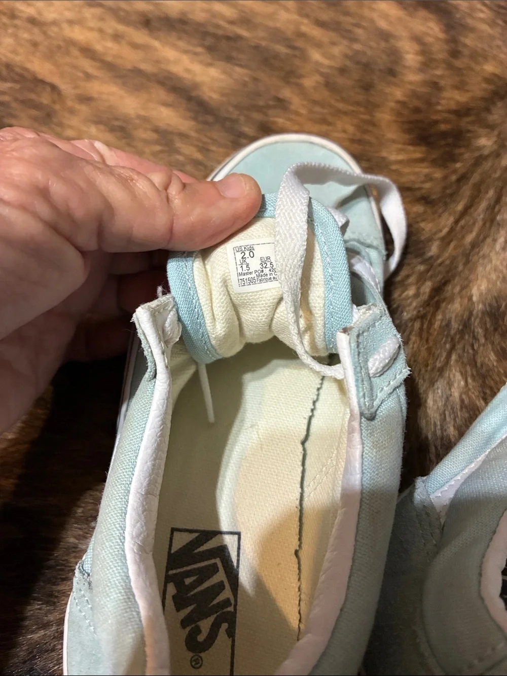 Vans kids leather shoes in size 2